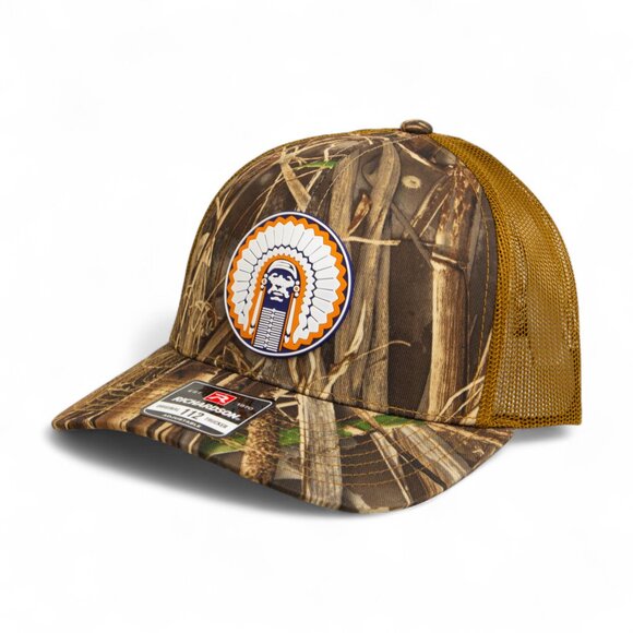 Illinois Fighting Illini Chief Illiniwek 3D Snapback Trucker Hat- Realtree Max-7 - Picture 1 of 3
